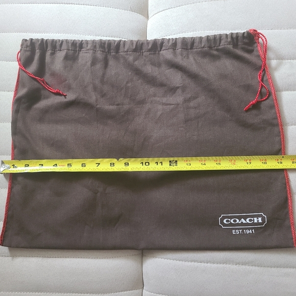 ❣️COACH Dust Bag Protection Storage Bag Brown with Red Drawstring - Picture 5 of 5